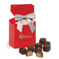 Chocolate Peanut Butter Meltaways in Red Gift Box